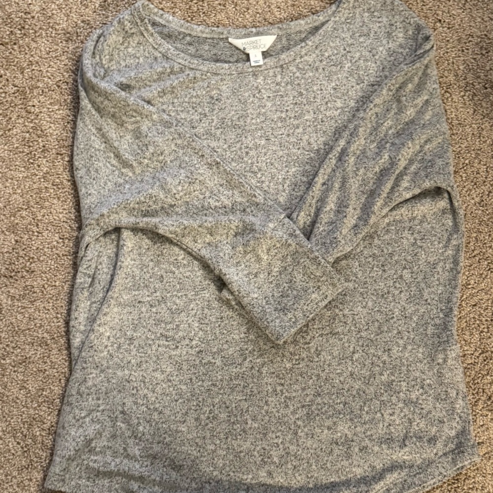 Market & Spruce Gray Crew Neck Sweater
